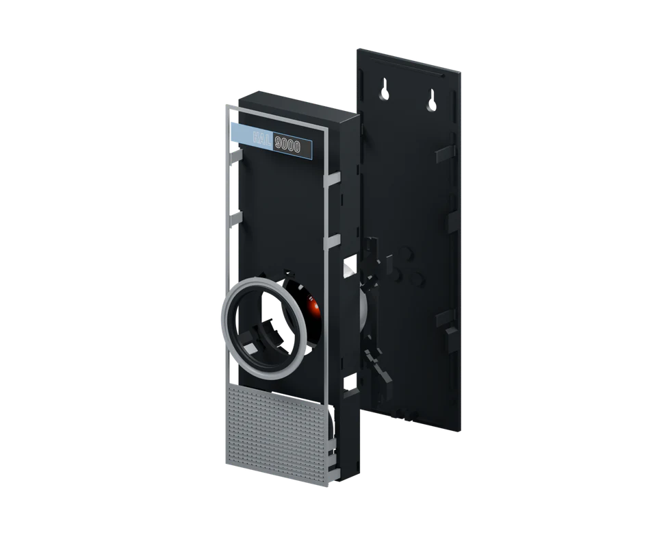 Exploded Blender render of the Classic V8 enclosure and its internal assembly